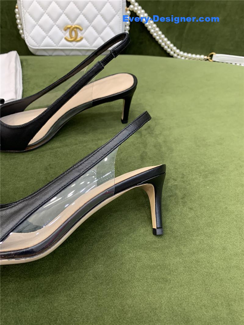 Va1e*ntin0 new lace pointed toe back empty shoes