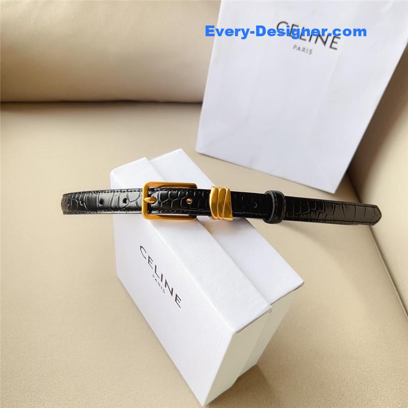 Ce1i*e triomphe medium logo print belt in calfskin