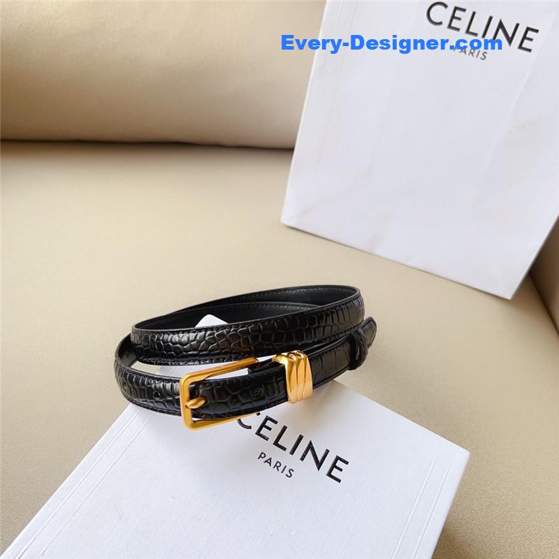 Ce1i*e triomphe medium logo print belt in calfskin