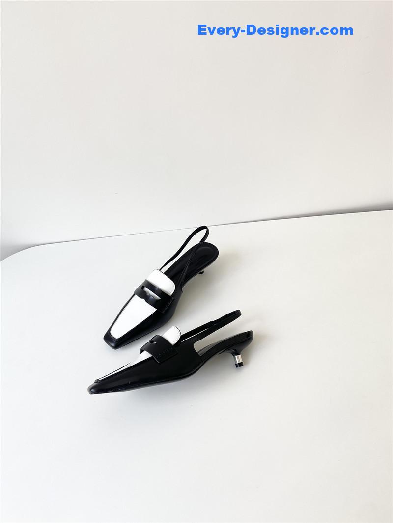 Ce1i*e vintage square toe metal heel mules