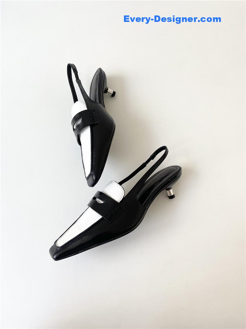 Ce1i*e vintage square toe metal heel mules