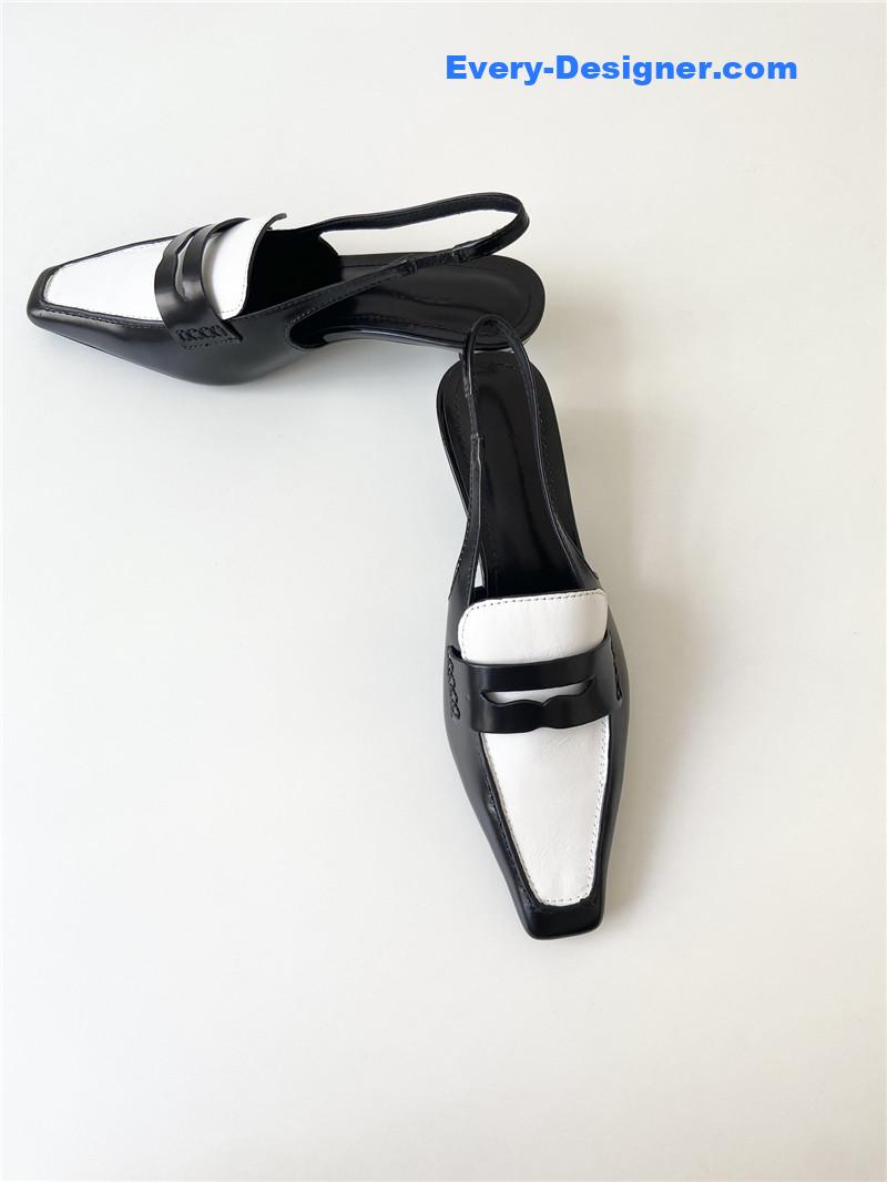 Ce1i*e vintage square toe metal heel mules