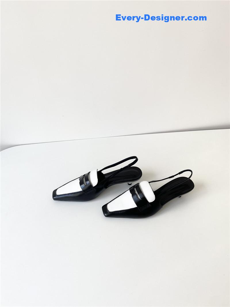 Ce1i*e vintage square toe metal heel mules