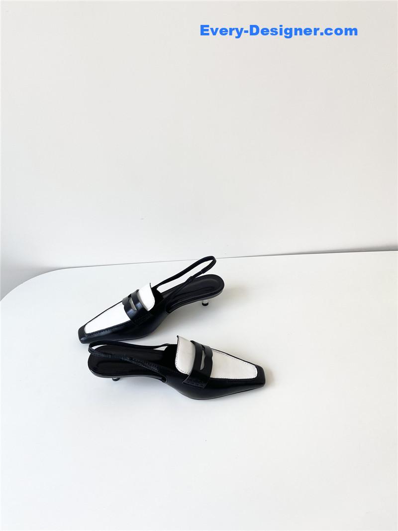 Ce1i*e vintage square toe metal heel mules