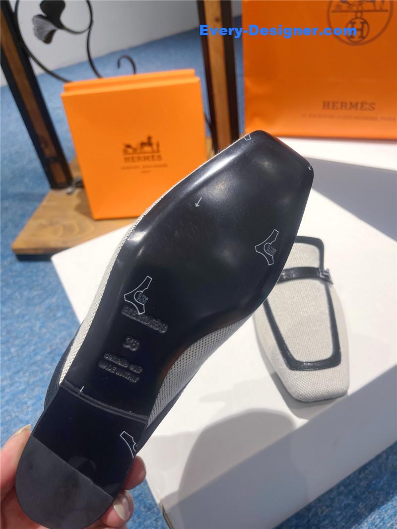 H**me5 square toe h buckle mules half slippers