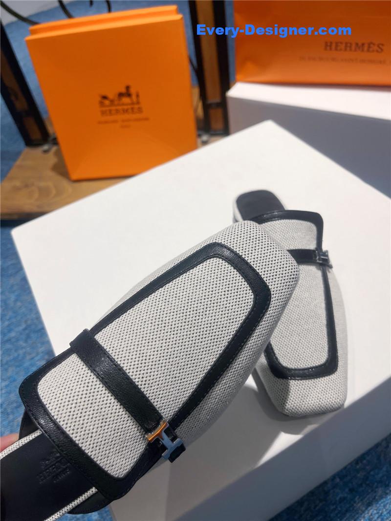 H**me5 square toe h buckle mules half slippers