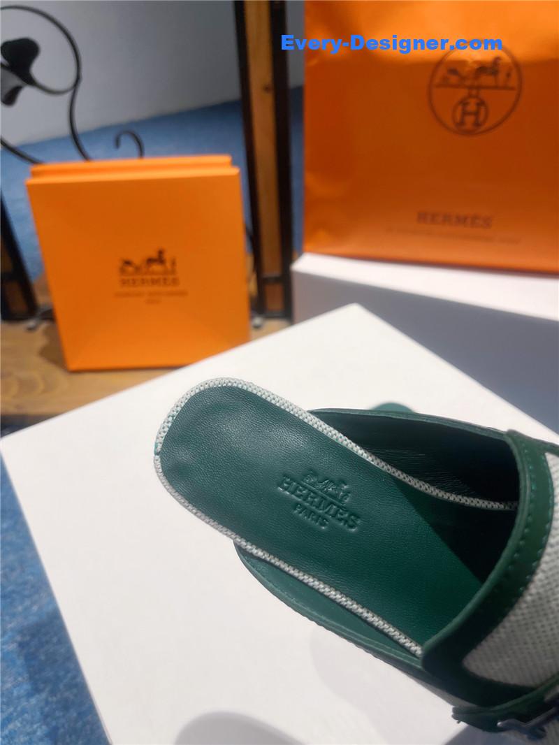 H**me5 square toe h buckle mules half slippers