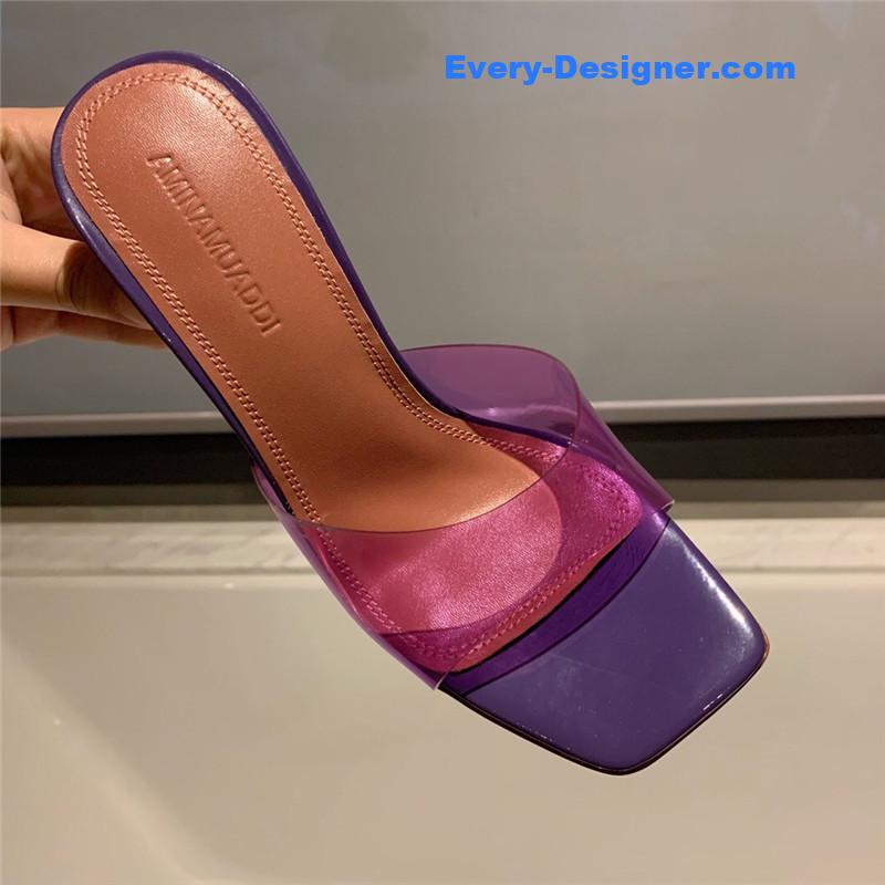 i Wedge transparent bottom slippers