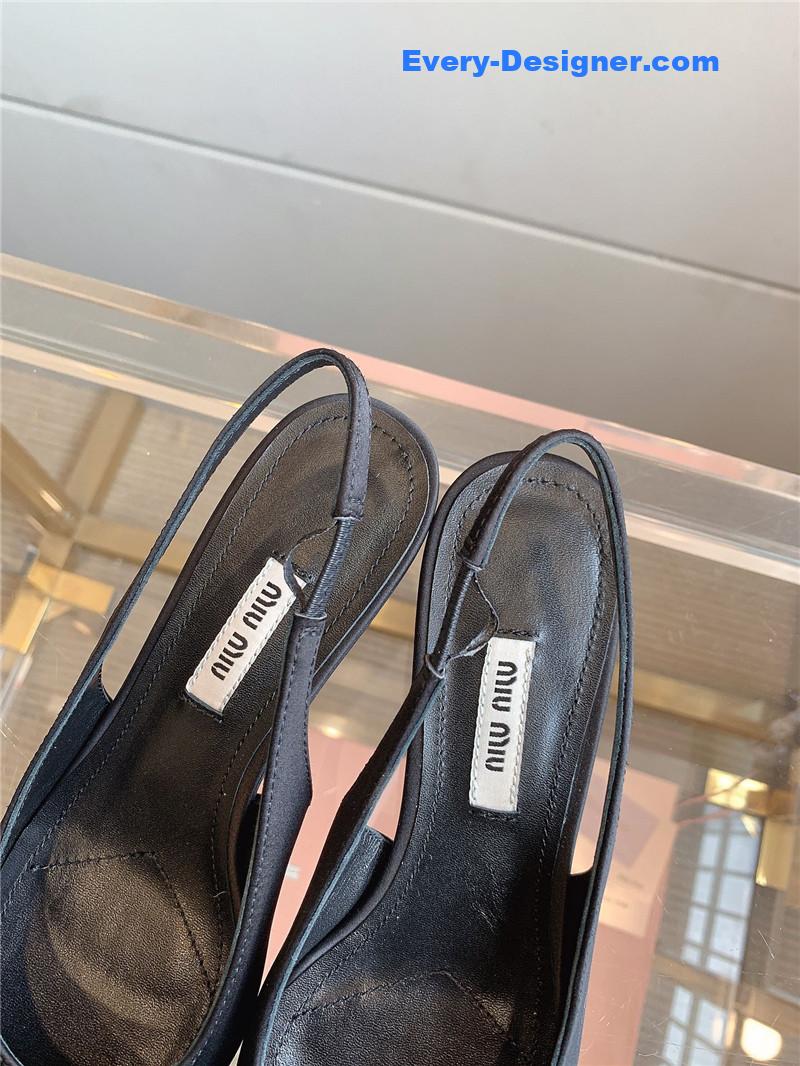 M1um1u new pointed bowknot kitten heels