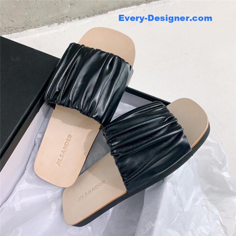 jil sander new pleated petal slippers