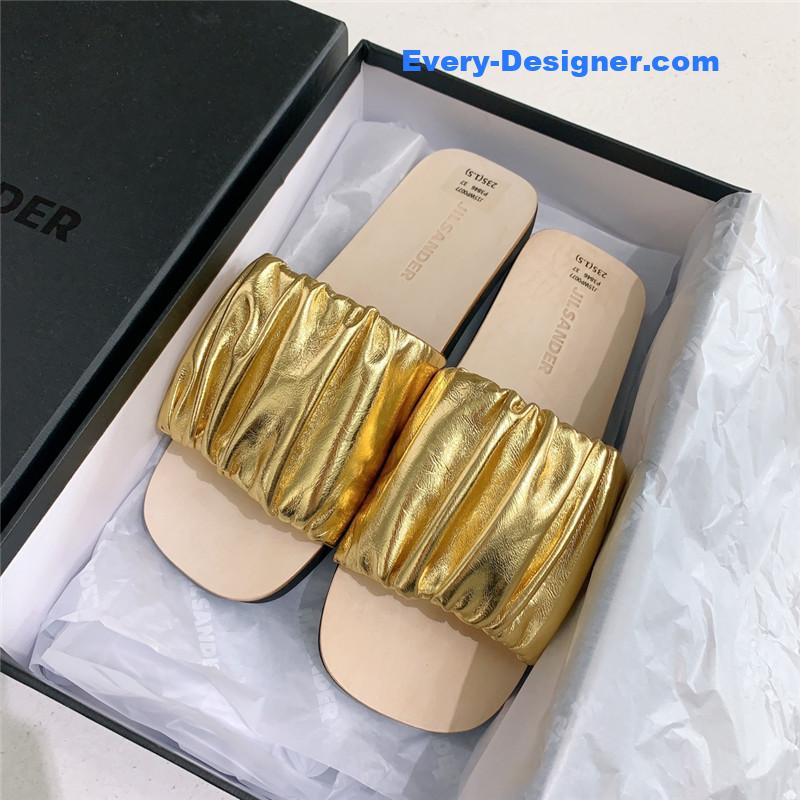 jil sander new pleated petal slippers