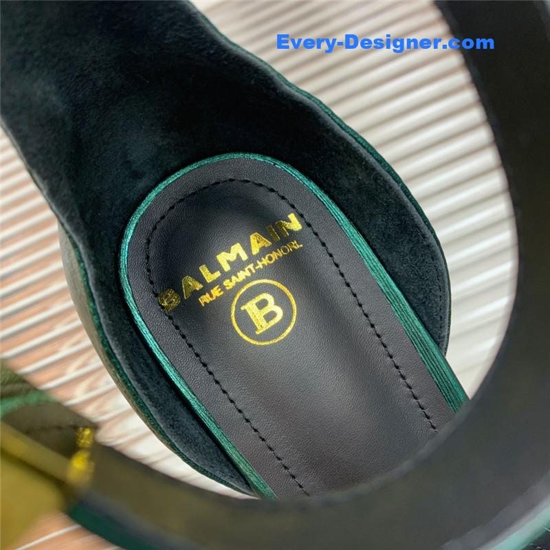 Balmain Metal Buckle Strap Heeled Sandals