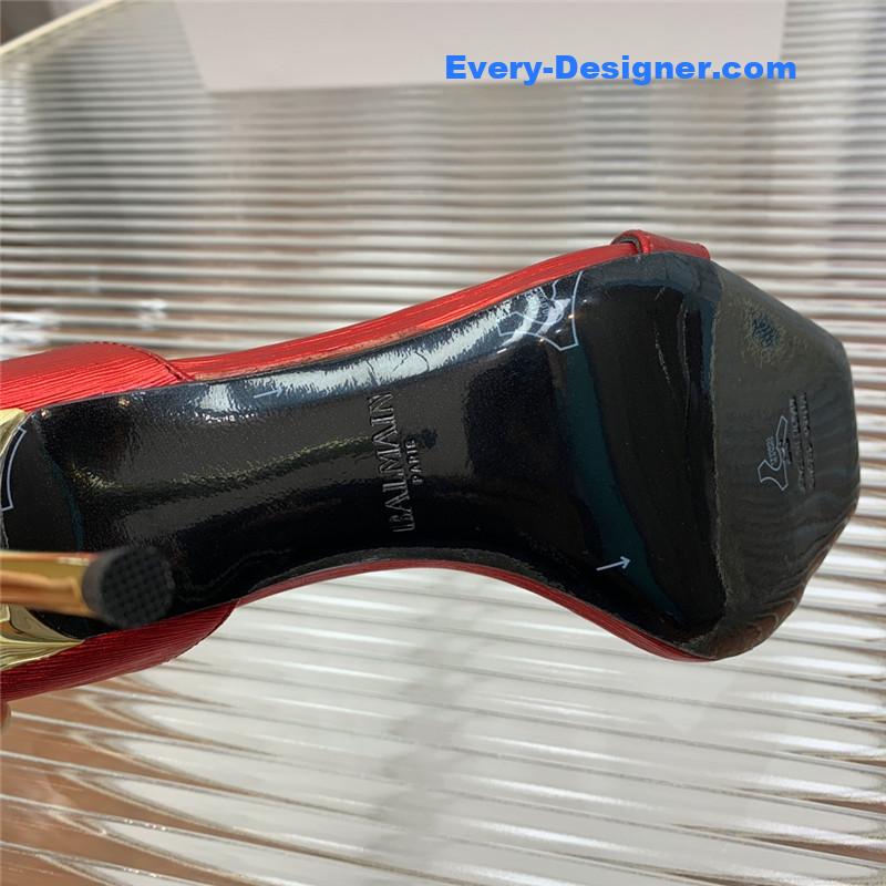 Balmain Metal Buckle Strap Heeled Sandals