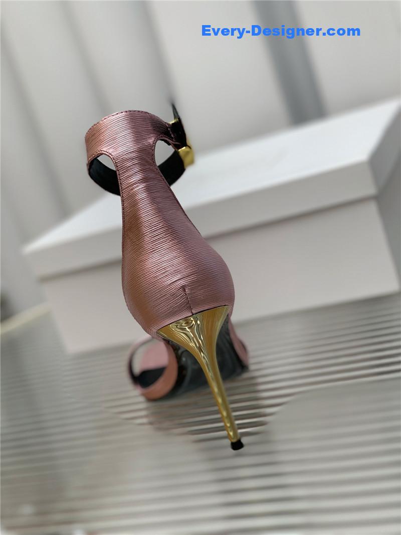 Balmain Metal Buckle Strap Heeled Sandals