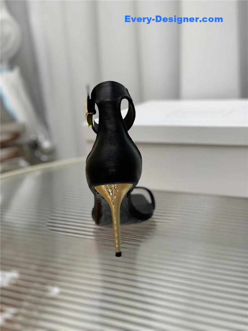 Balmain Metal Buckle Strap Heeled Sandals