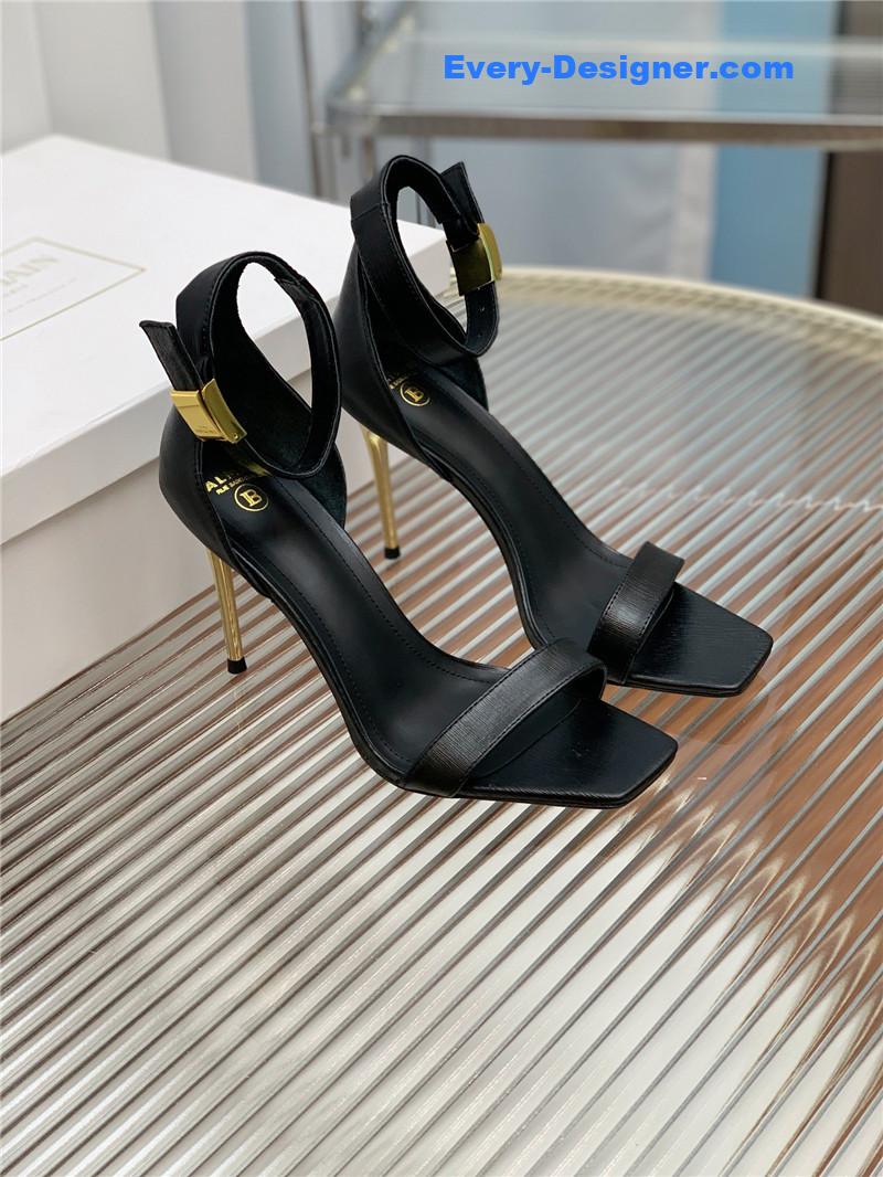 Balmain Metal Buckle Strap Heeled Sandals