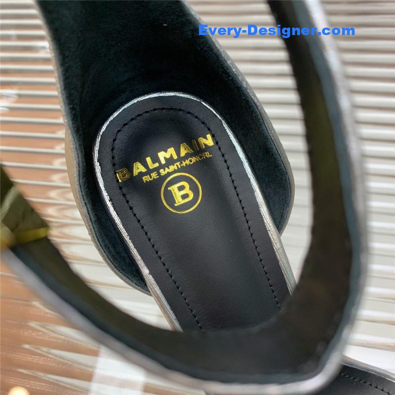 Balmain Metal Buckle Strap Heeled Sandals