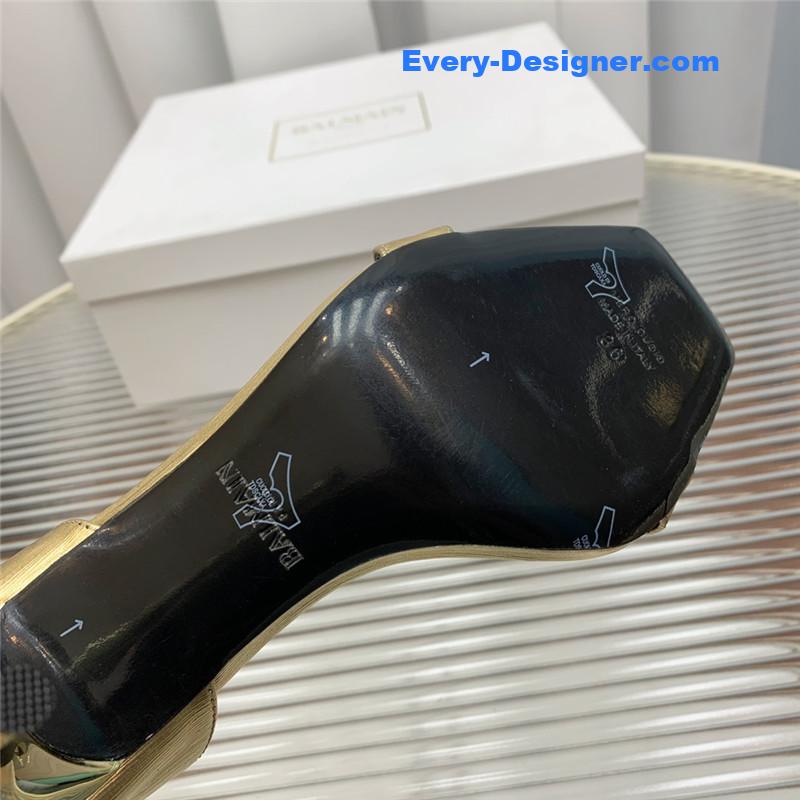 Balmain Metal Buckle Strap Heeled Sandals