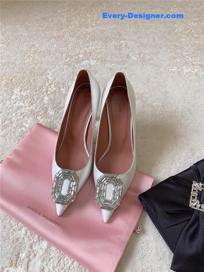 Amina Muaddi New Arrival Crystal Pumps