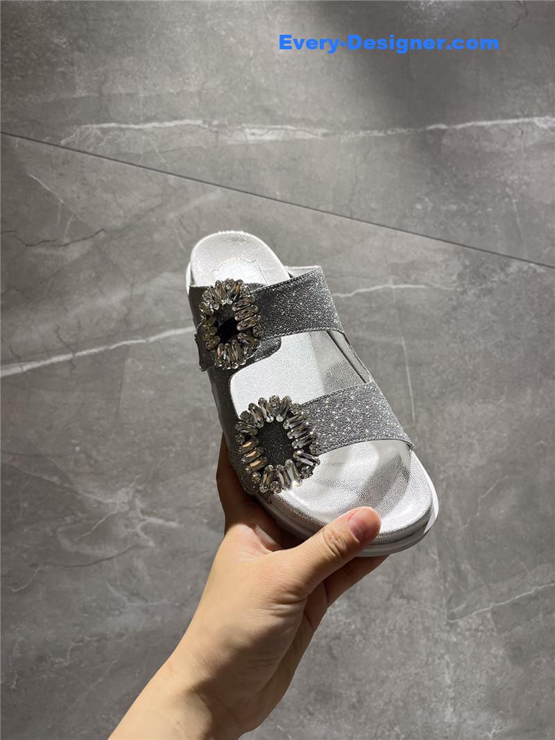 Roger vivier new rhinestone buckle sandals