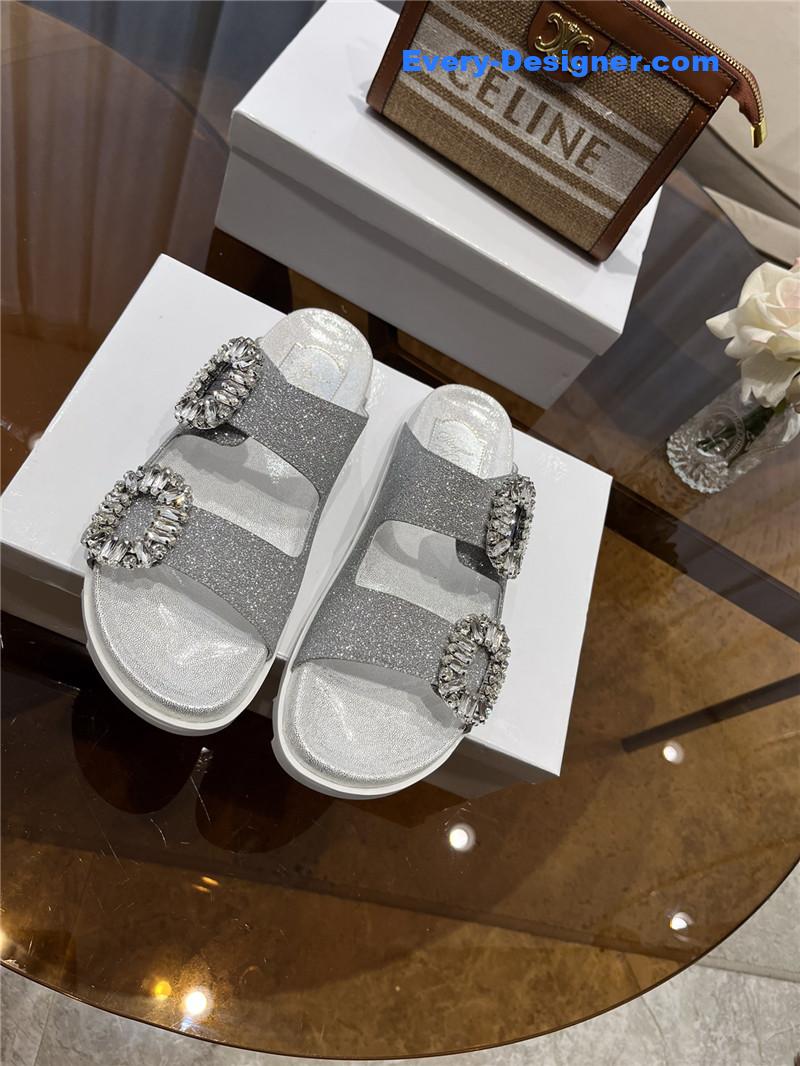 Roger vivier new rhinestone buckle sandals