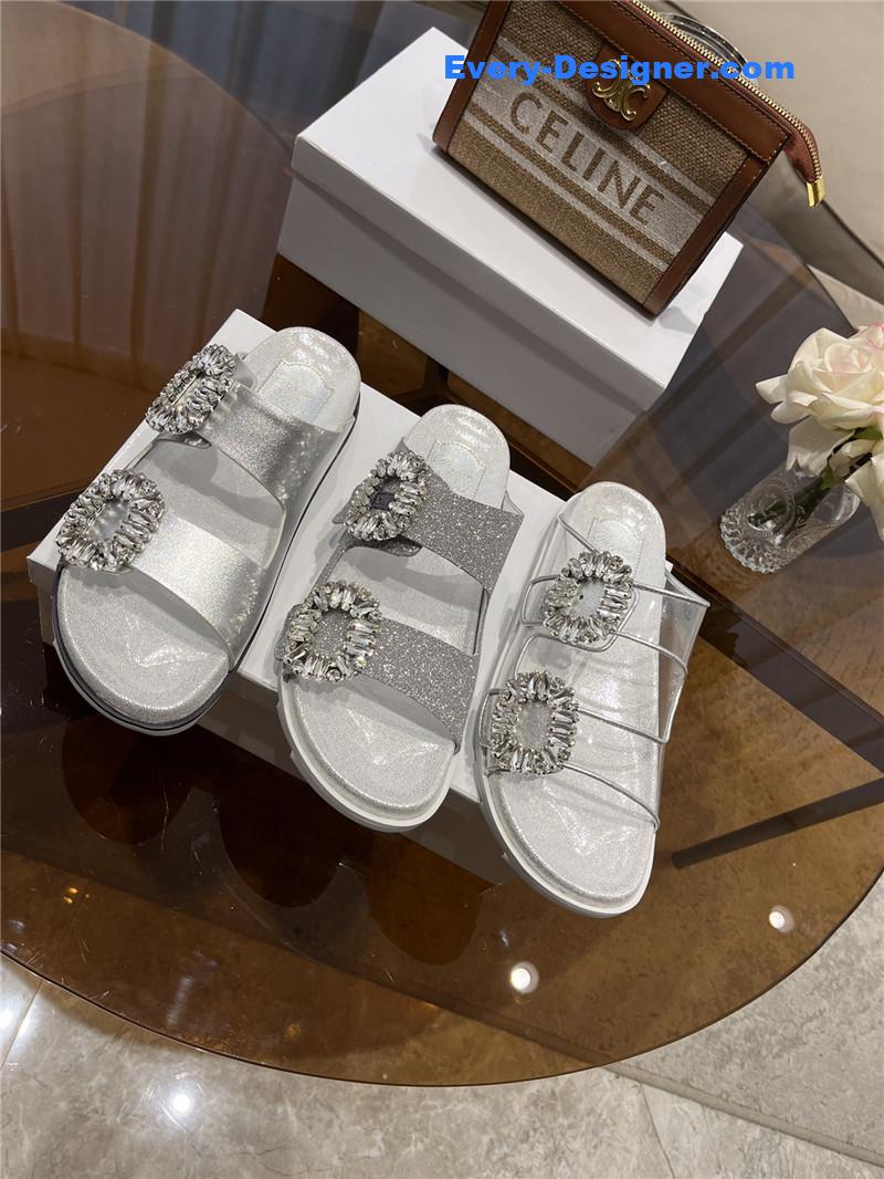 Roger vivier new rhinestone buckle sandals