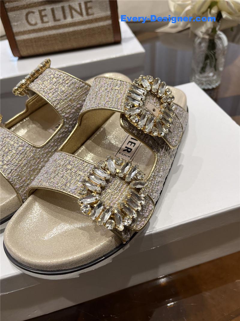 Roger vivier new rhinestone buckle sandals