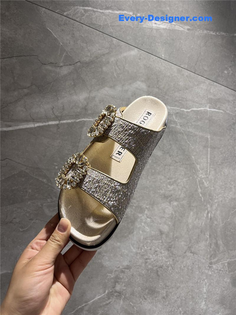 Roger vivier new rhinestone buckle sandals