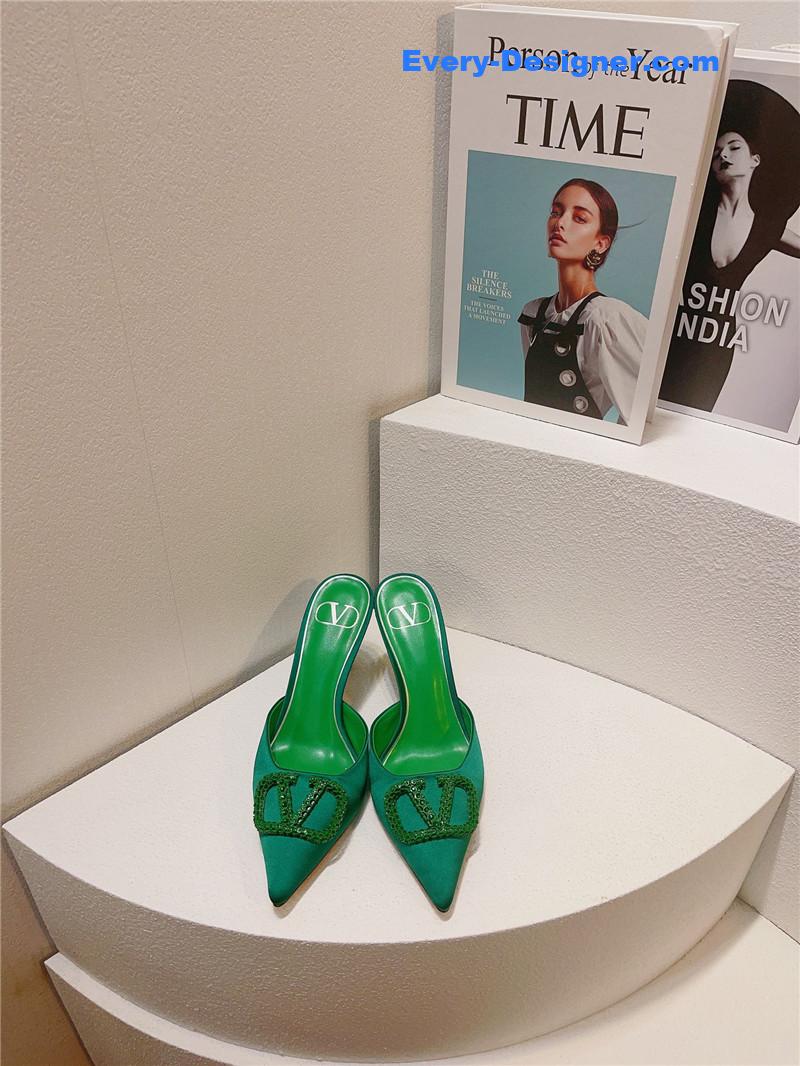 Va1e*ntin0 spring summer all-match high-heeled slippers
