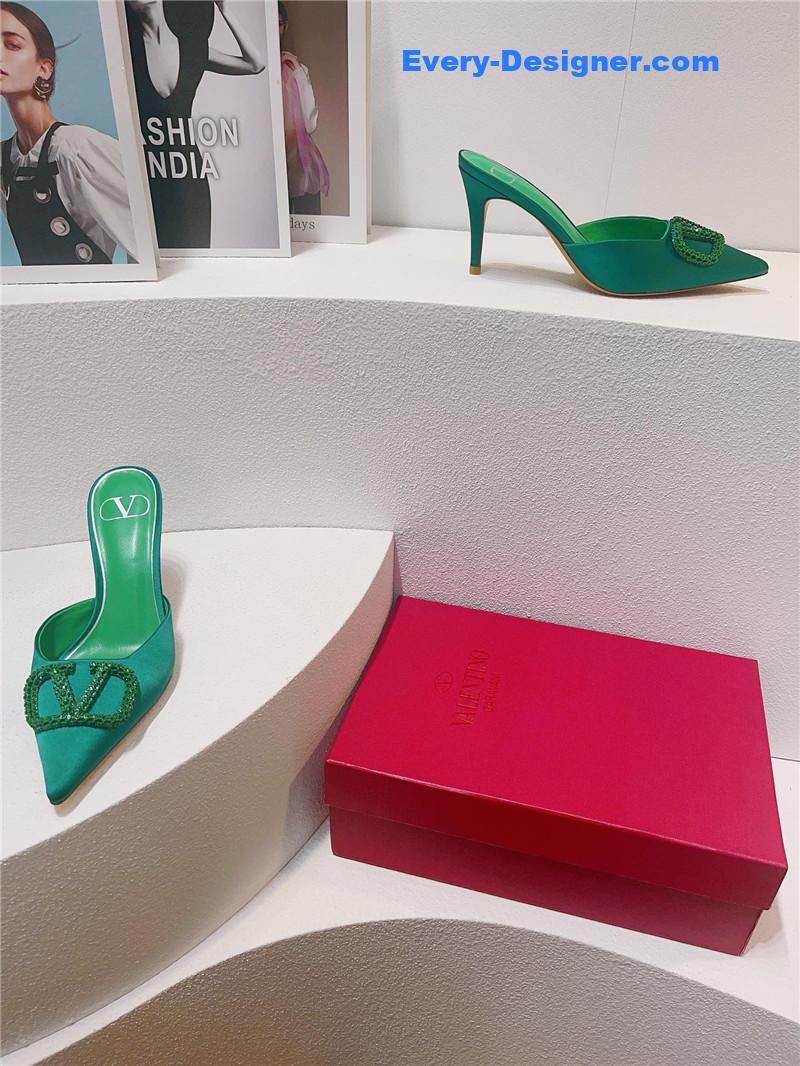 Va1e*ntin0 spring summer all-match high-heeled slippers