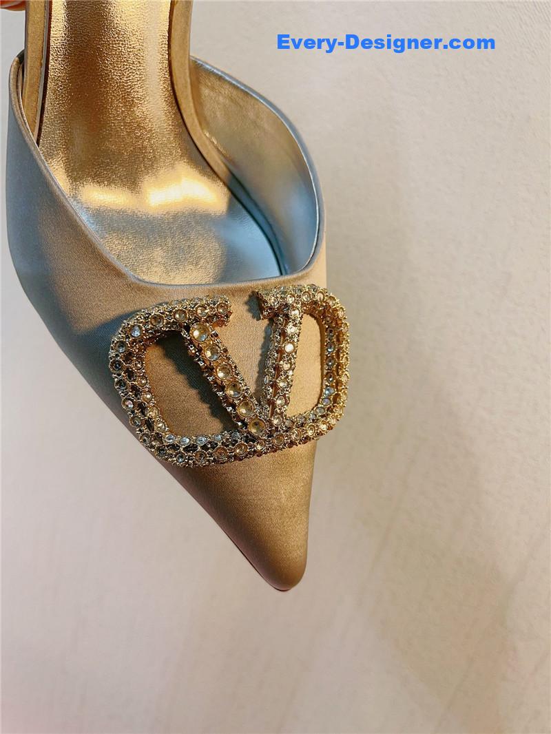 Va1e*ntin0 spring summer all-match high-heeled slippers