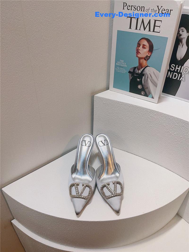 Va1e*ntin0 spring summer all-match high-heeled slippers