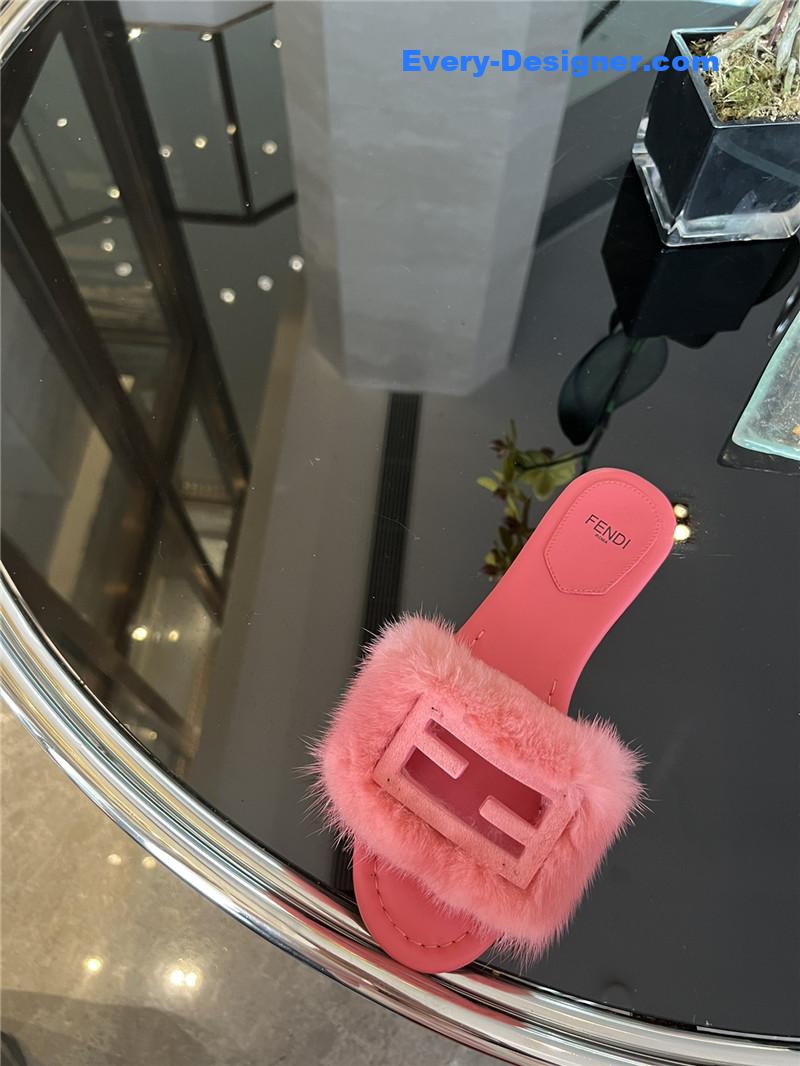 F**di new mink fur slippers