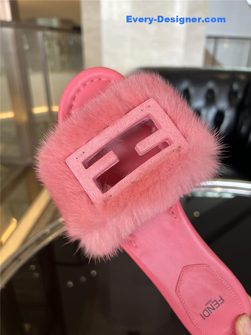 F**di new mink fur slippers
