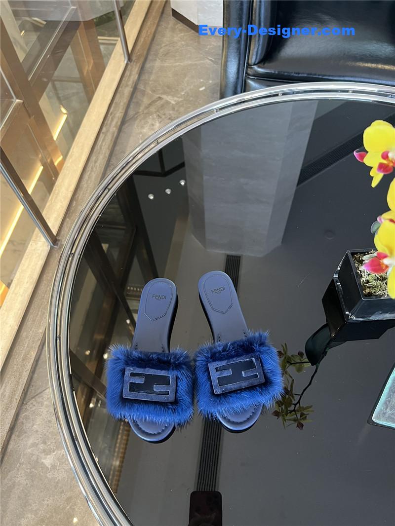 F**di new mink fur slippers