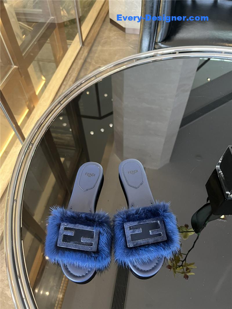 F**di new mink fur slippers