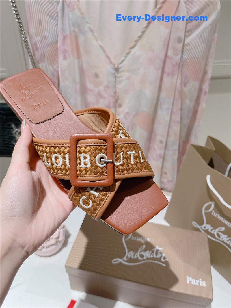 Chr1st1an louboutin 2023 letter new red sole shoes slippers