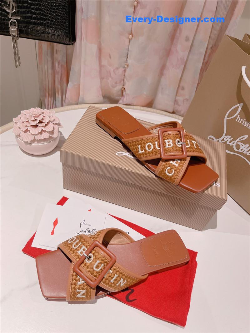 Chr1st1an louboutin 2023 letter new red sole shoes slippers