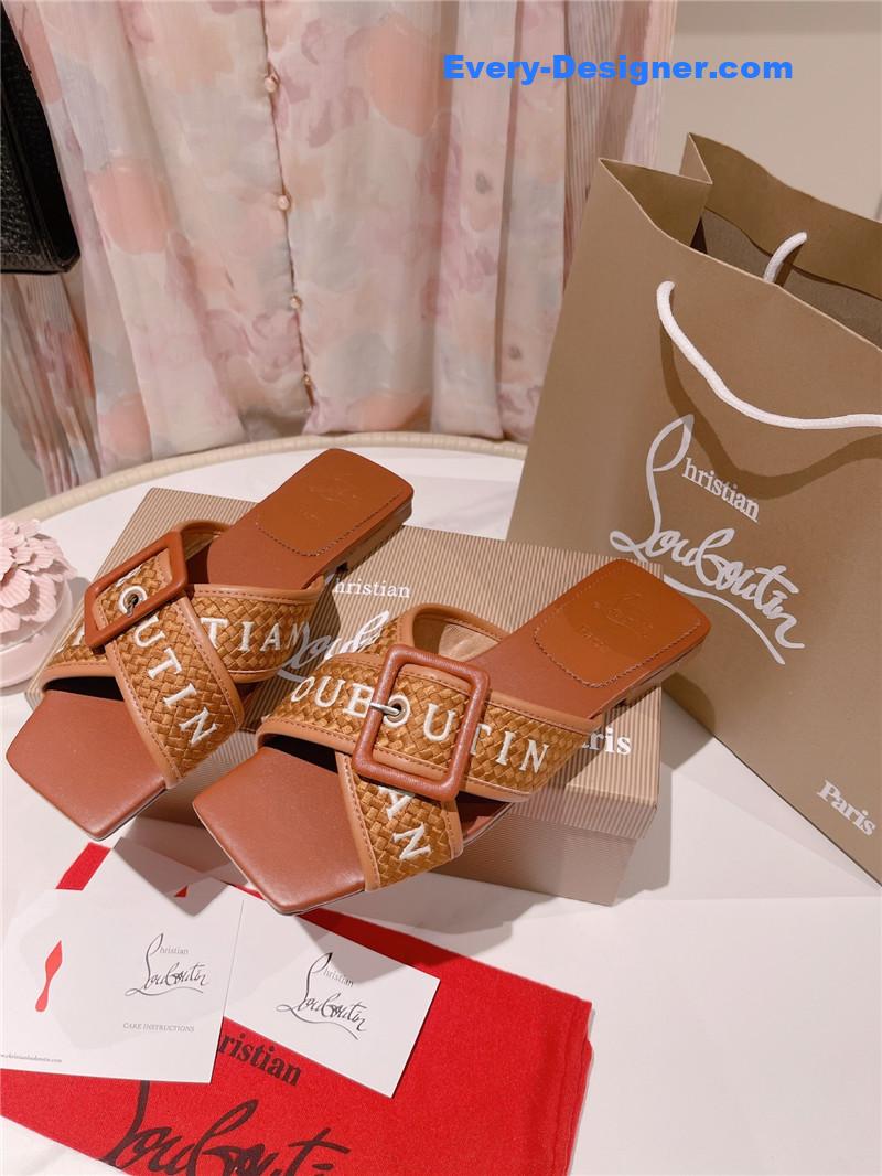 Chr1st1an louboutin 2023 letter new red sole shoes slippers