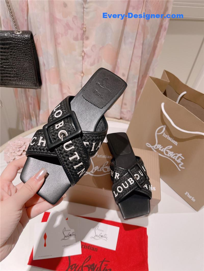 Chr1st1an louboutin 2023 letter new red sole shoes slippers