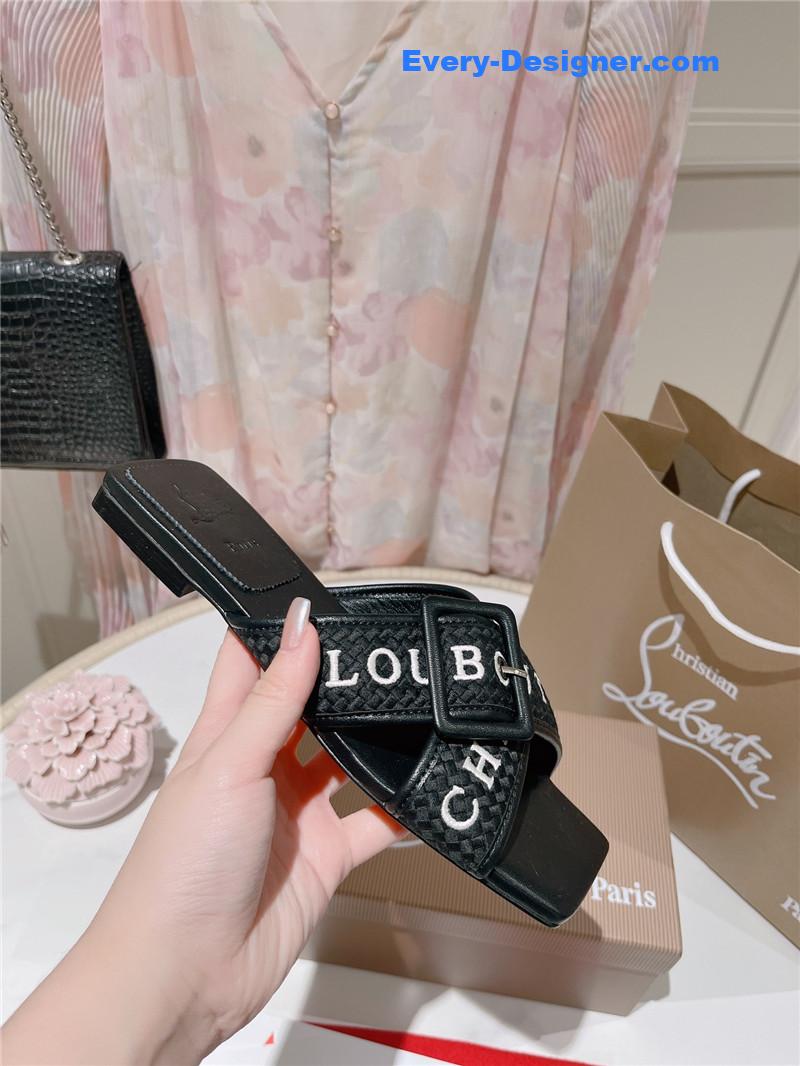 Chr1st1an louboutin 2023 letter new red sole shoes slippers