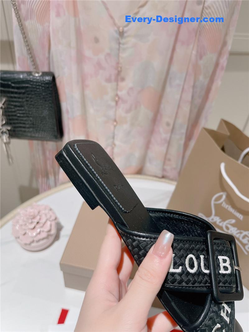 Chr1st1an louboutin 2023 letter new red sole shoes slippers