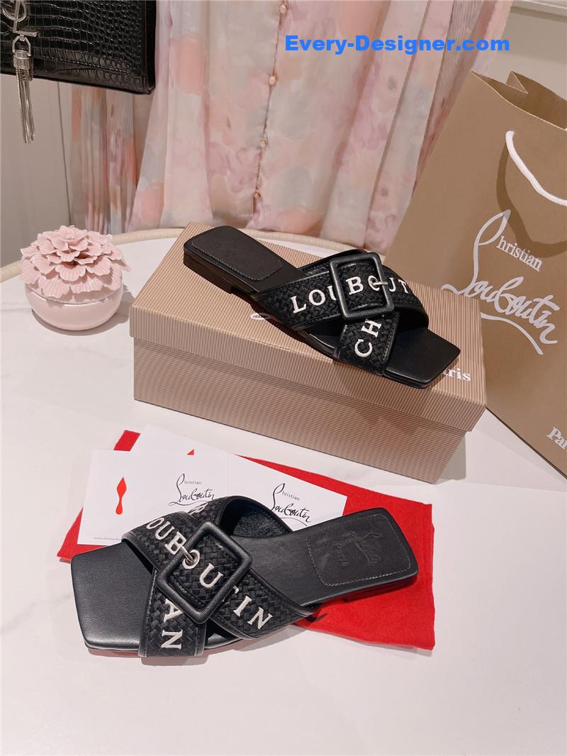 Chr1st1an louboutin 2023 letter new red sole shoes slippers