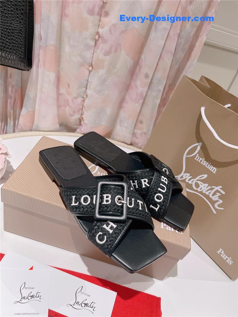 Chr1st1an louboutin 2023 letter new red sole shoes slippers