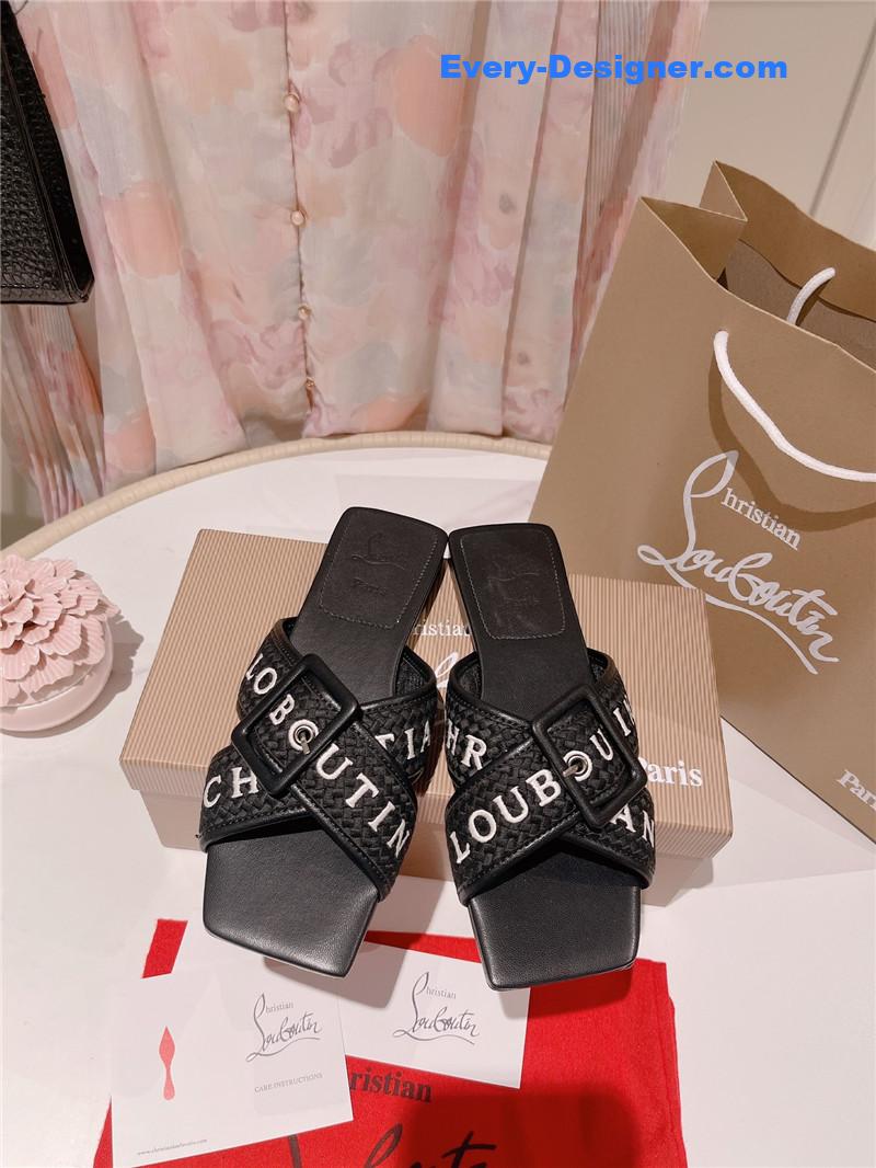 Chr1st1an louboutin 2023 letter new red sole shoes slippers