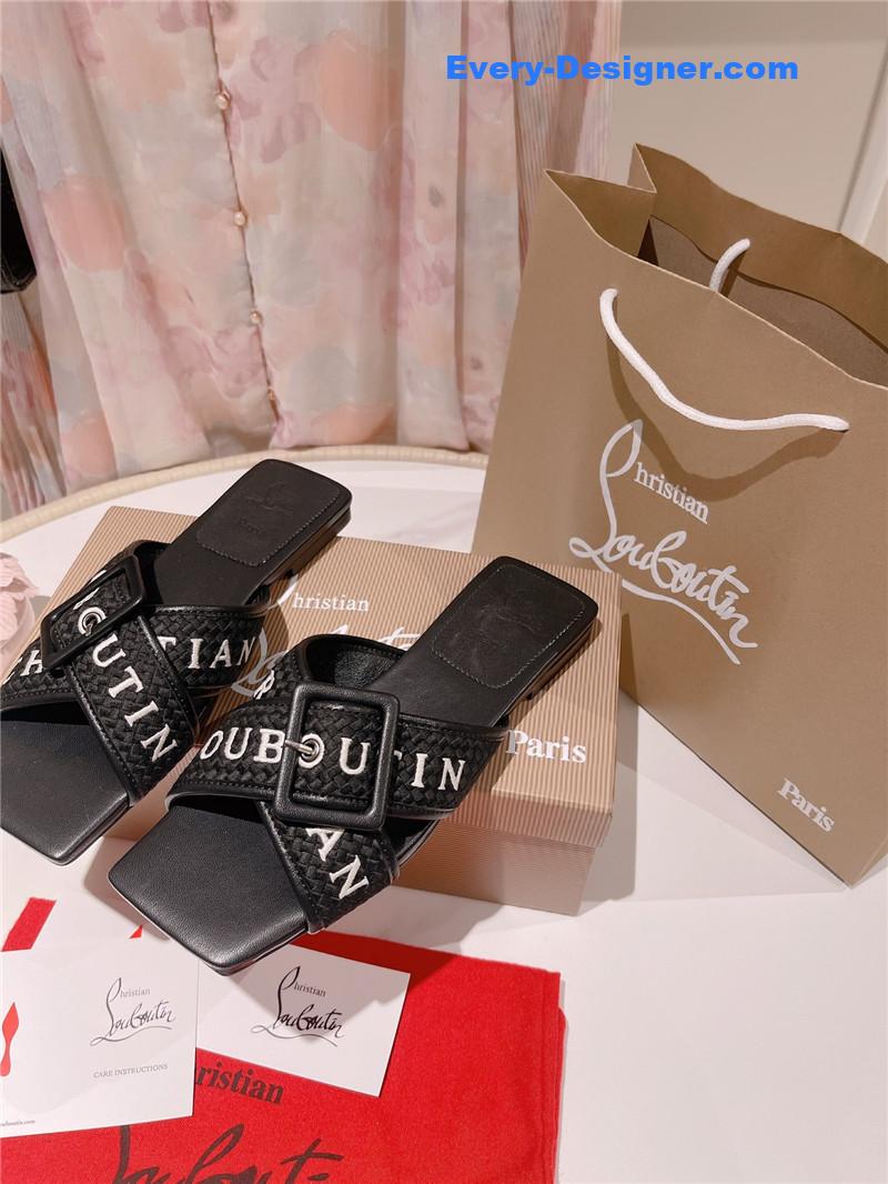 Chr1st1an louboutin 2023 letter new red sole shoes slippers