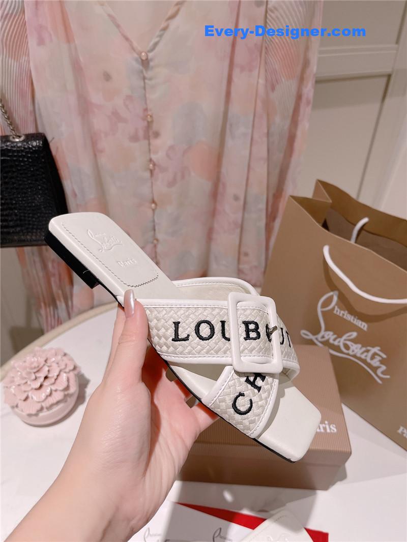 Chr1st1an louboutin 2023 letter new red sole shoes slippers