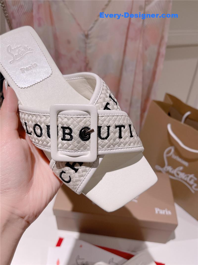 Chr1st1an louboutin 2023 letter new red sole shoes slippers