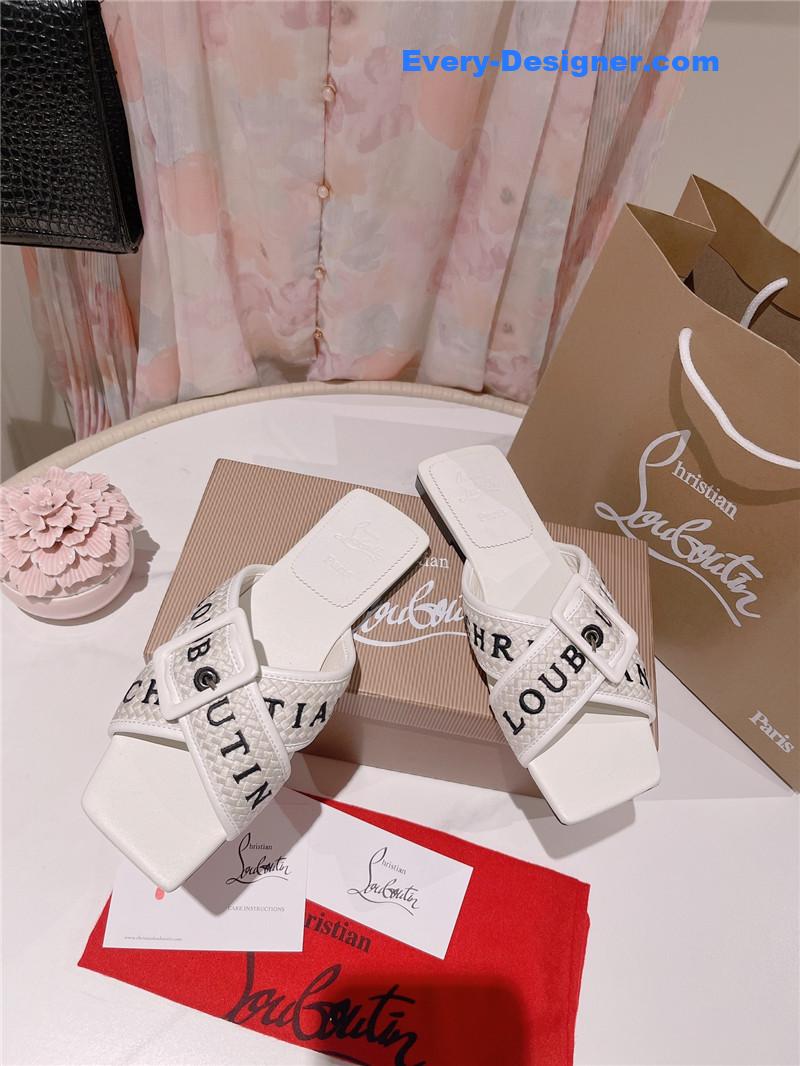Chr1st1an louboutin 2023 letter new red sole shoes slippers