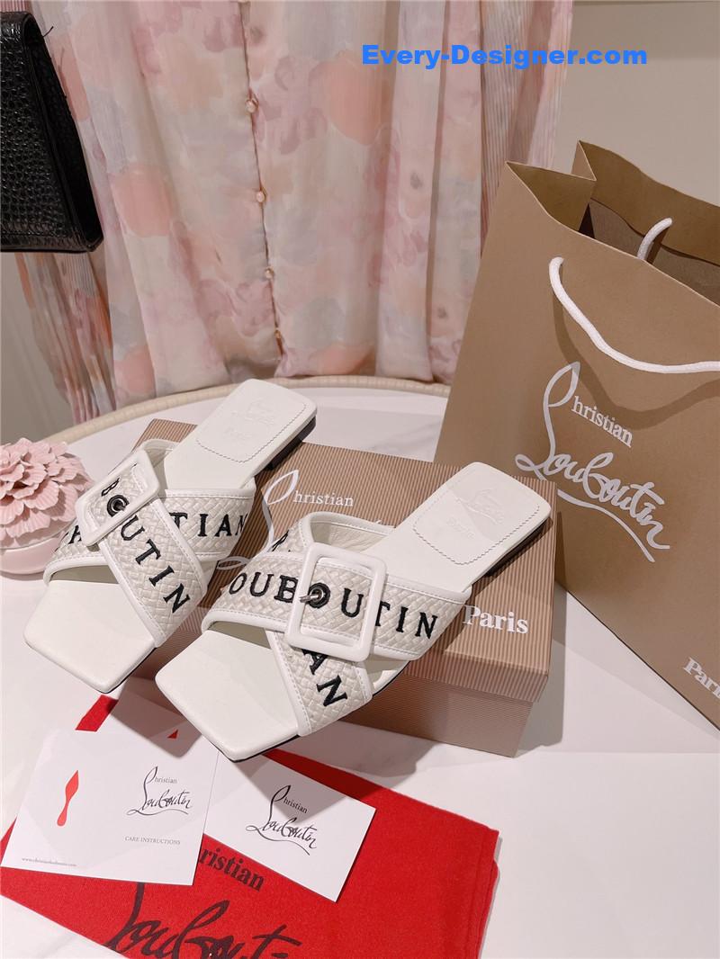 Chr1st1an louboutin 2023 letter new red sole shoes slippers